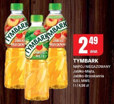 Napój tymbark niegazowany jabłko-mięta, jabłko-brzoskwinia promocja w Chorten