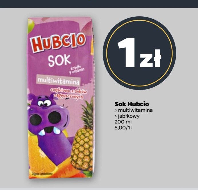 Sok multiwitamina HUBCIO promocja w Netto