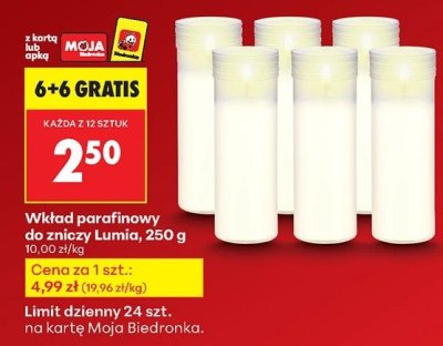 Wkład parafinowy do zniczy  promocja w Biedronka