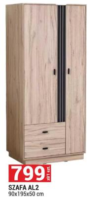 Szafa AL2 90x195x50 cm promocja w Merkury Market