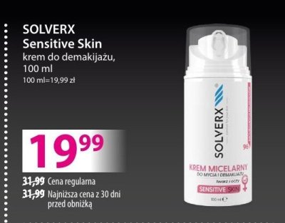 Krem SOLVERX Sensitive Skin do demakijażu promocja w Hebe