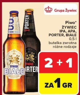 Piwo Żywiec IPA, APA, Porter, Białe 0,5l butelka zwrotna promocja w Carrefour