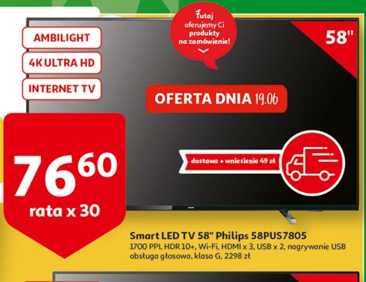 Telewizor 58" 58pus7805 Philips promocja