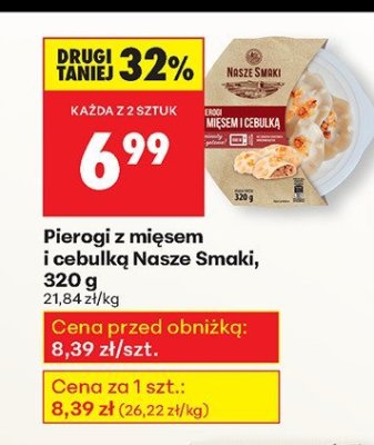 Pierogi z mięsem i cebulką Nasze Smaki, 320 g promocja w Biedronka