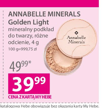 Podkład mineralny matujący golden light Annabelle minerals promocje