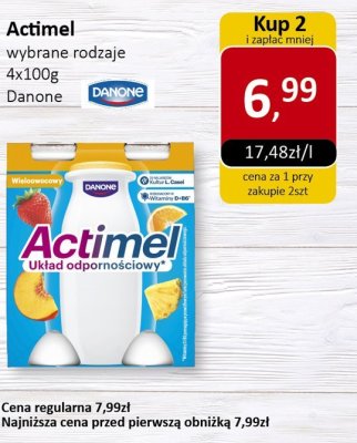 Actimel wybrane rodzaje 4x100g promocja w Market Point