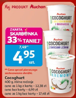 Cocoghurt kremowy z owocami leśnymi i marakują Auchan promocja w Auchan