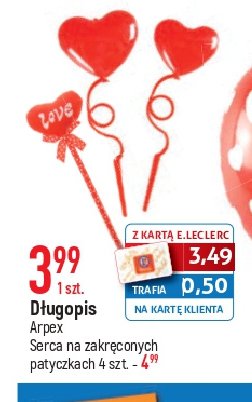 Długopis z serduszkiem 22 cm Arpex promocja