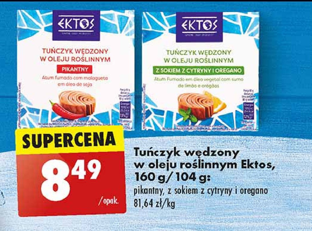 Tu艅czyk w臋dzony w oleju ro艣linnym pikantny Elios promocja