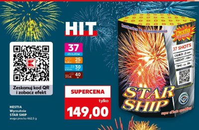 Wyrzutnia fajerwerek Star Ship promocja w Kaufland