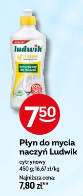 Płyn do mycia naczyń Ludwik cytrynowy promocja w Żabka