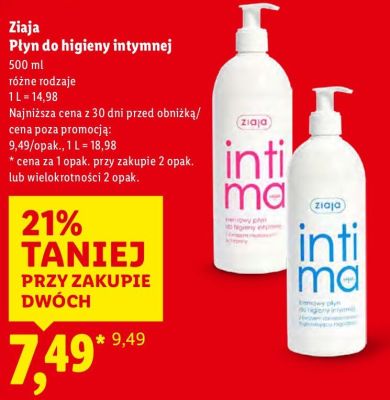 Płyn do higieny intymnej Ziaja, 500 ml, różne rodzaje promocja w Lidl