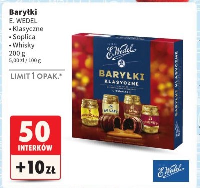 Baryłki E. Wedel klasyczne, soplica, whisky 200g promocja w Intermarche
