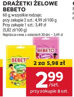 Drażetki żelowe Bebeto promocja w Stokrotka