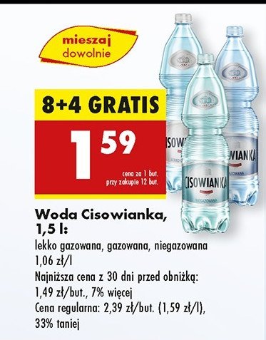 Woda gazowana Cisowianka promocja w Biedronka