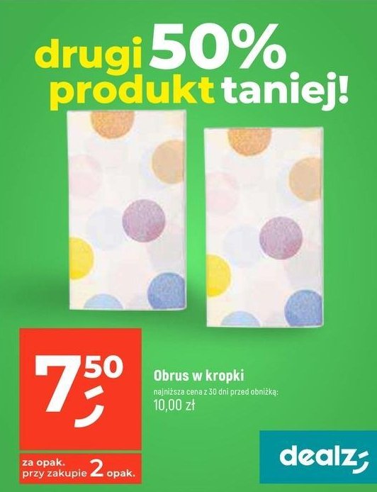 Obrus w kropki promocja