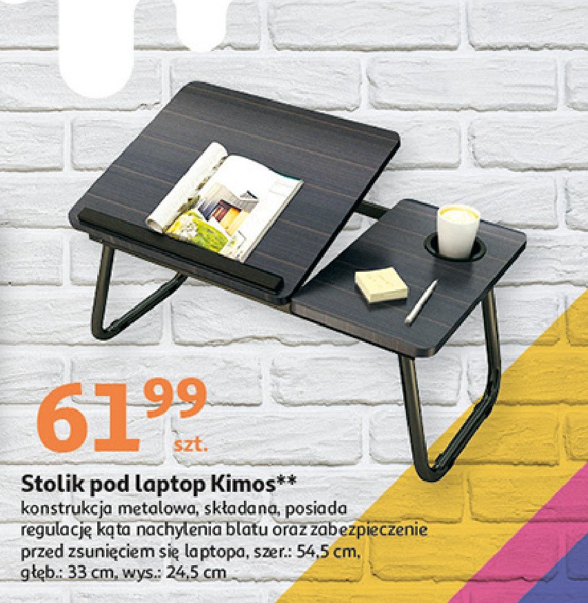 Stolik pod laptopa kimos czarny promocja