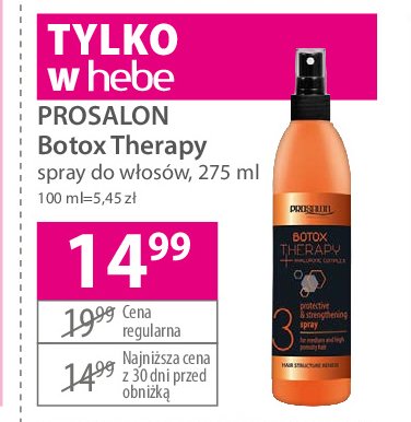 Spray do w艂os贸w Prosalon botox therapy promocja