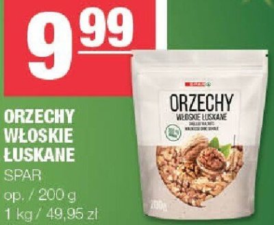 Orzechy włoskie łuskane SPAR promocja w SPAR