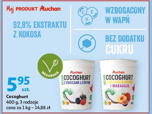 Cocoghurt z marakują Auchan różnorodne (logo czerwone) promocja