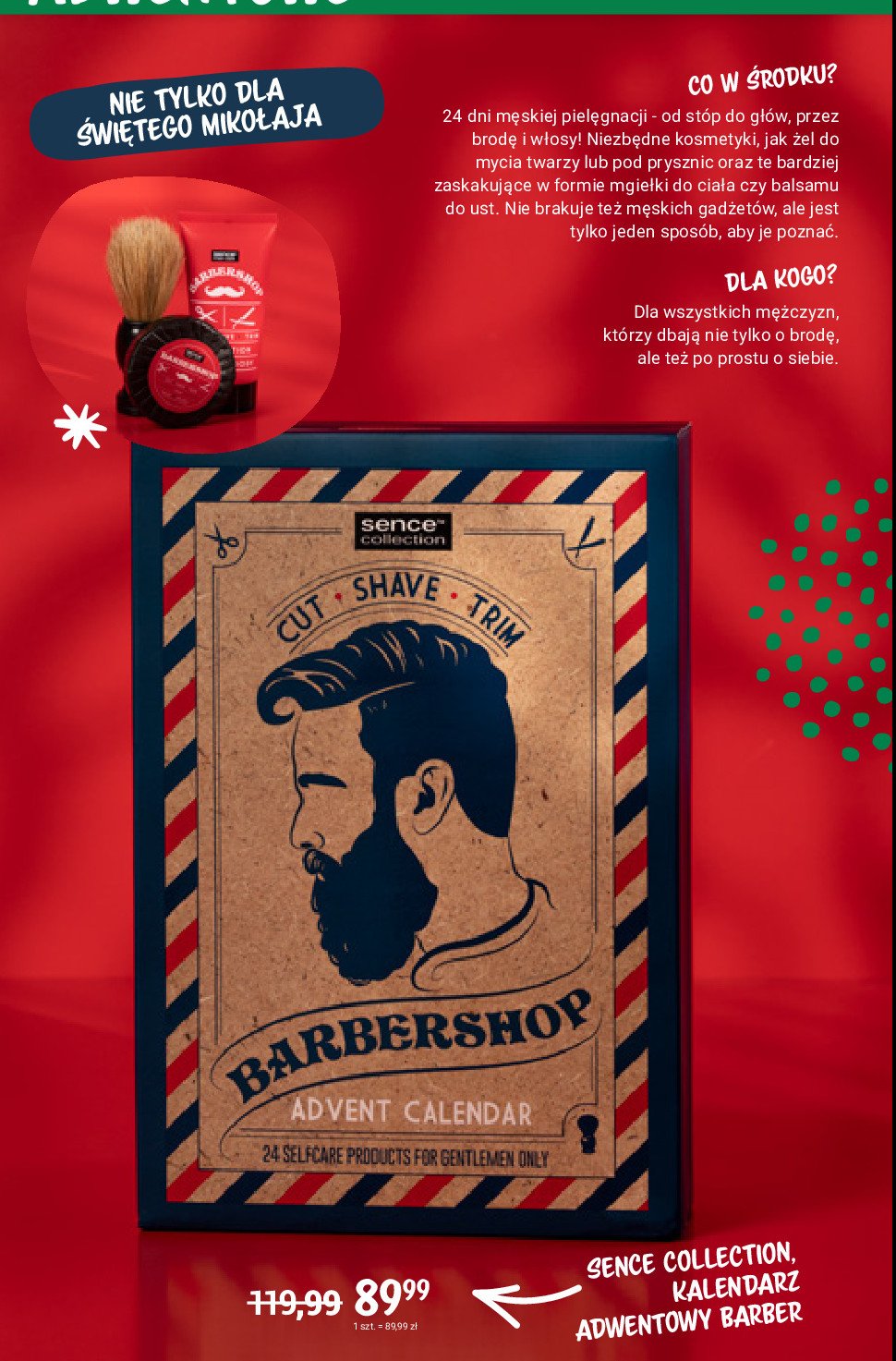 Kalendarz adwentowy barbers Sence collection zestaw promocja