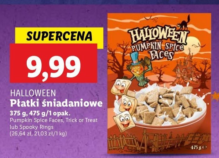 Płatki śniadaniowe trick or treat Halloween promocja