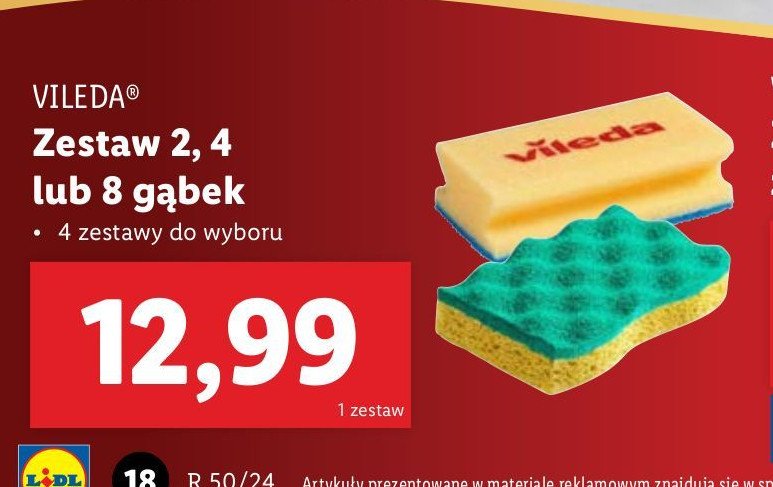 Gąbki glitzi Vileda promocja w Lidl