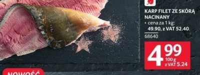 Karp filet ze skórą nacinany promocja w Selgros