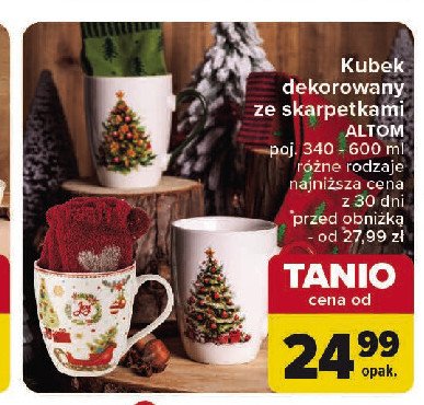 Kubek scandic winter 300 ml skarpetki Altom promocja w Carrefour