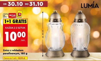 Znicz z wkładem parafinowym 1+1 gratis promocja w Biedronka
