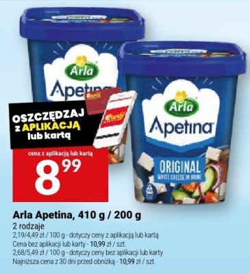 Ser Arla Apetina, 410 g / 200 g promocja w Twój Market
