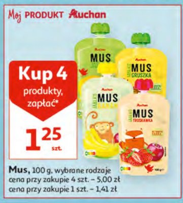 Mus jabłko-gruszka Auchan promocja