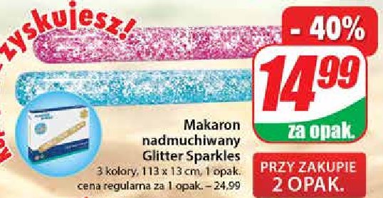 Makaron nadmuchiwany glitter sparkles 113 x 13 cm promocja