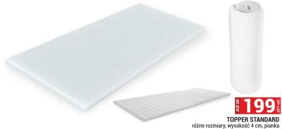 Topper TOPPER STANDARD różne rozmiary, wysokość 4 cm, pianka promocja w Merkury Market