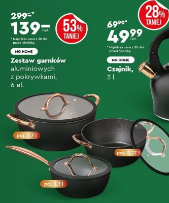 Zestaw garnków aluminiowych z pokrywkami 6 el. promocja w Biedronka