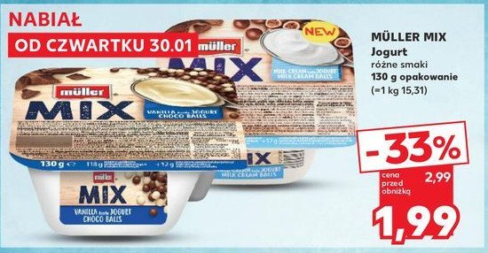 Jogurt milk cream balls Muller mix promocja w Kaufland