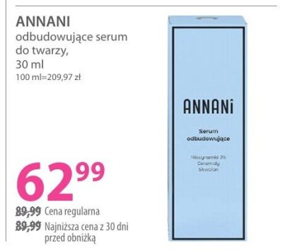 Serum do twarzy ANNANI odbudowujące promocja w Hebe