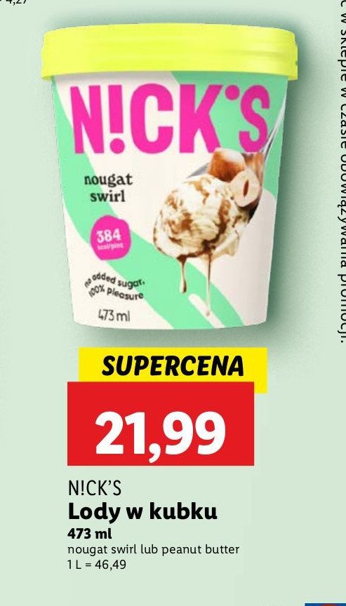 Lody nougat swirl Nick's promocja