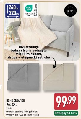 Koc XXL HOME CREATION promocja w Aldi