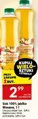 Sok 100% jabłko Wosana, 1 l promocja w Twój Market