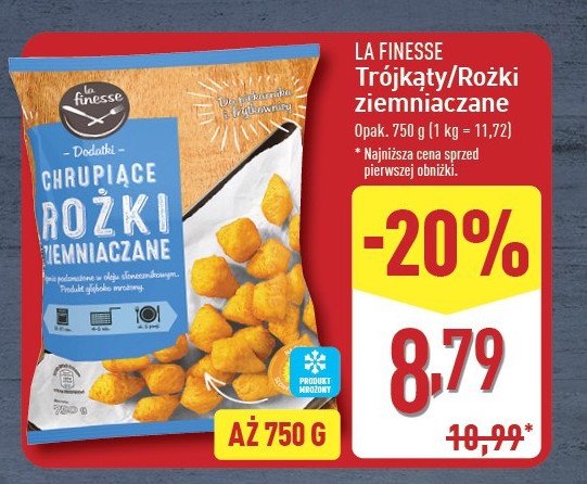 Trójkąty ziemniaczane chrupiące La finesse promocja w Aldi