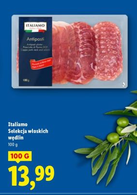 Selekcja włoskich wędlin Italiamo promocja w Lidl
