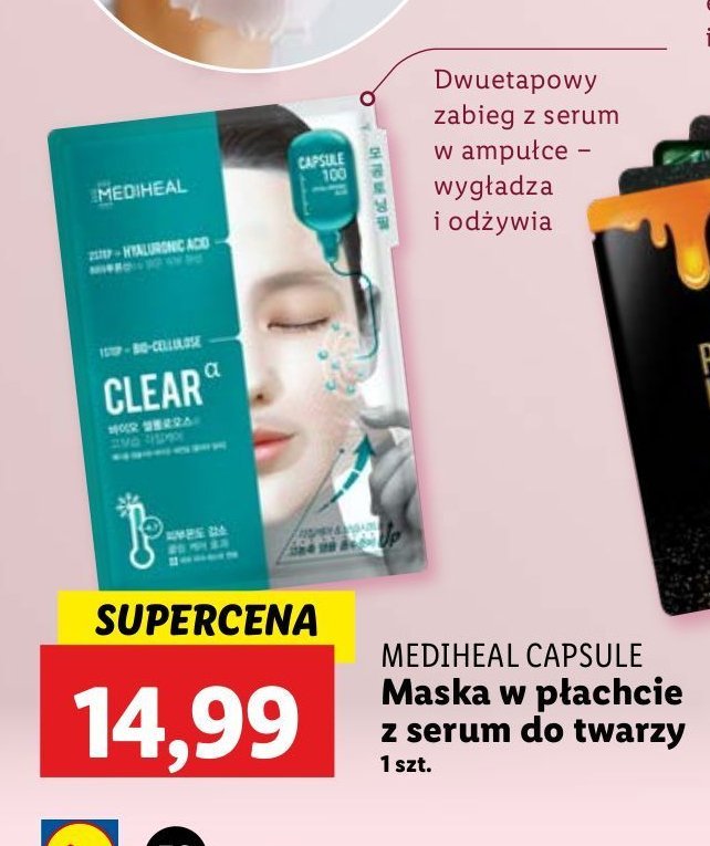 Maseczka do twarzy capsule 100 z kwasem hialuronowym clear Mediheal promocja