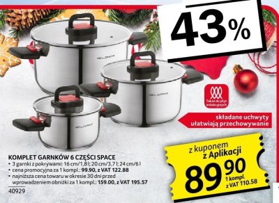 Komplet garnków KOMPLET GARNKÓW 6 CZĘŚCI SPACE promocja w Selgros