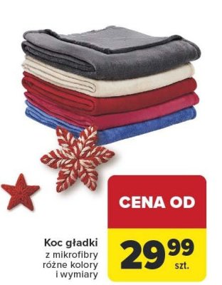 Koc gładki z mikrofibry TEX, różne kolory i wymiary promocja w Carrefour
