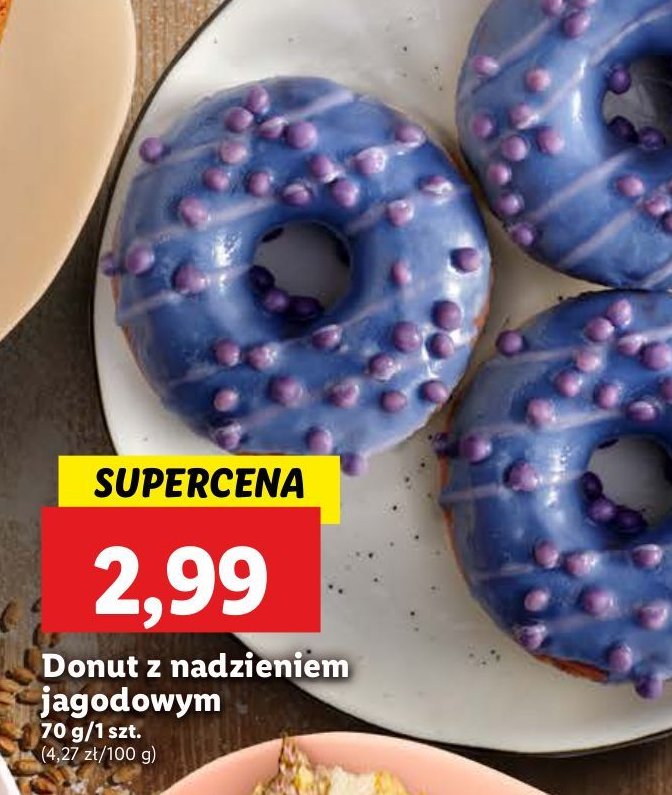 Donut z nadzieniem jagodowym promocja