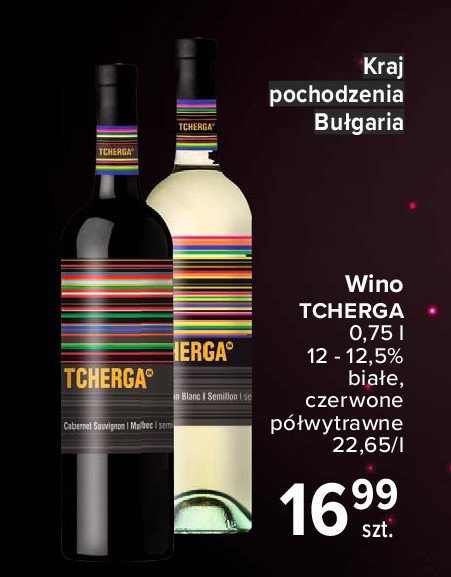 Wino Tcherga red semi dry promocja