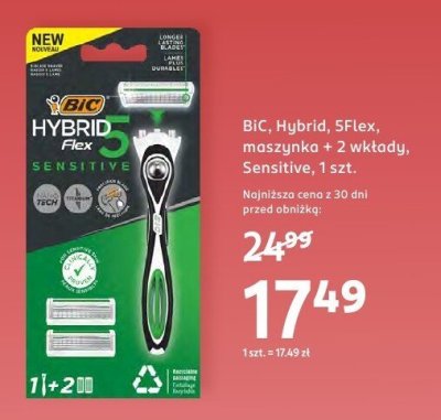Maszynka do golenia BIC Hybrid 5Flex Sensitive promocja w Rossmann