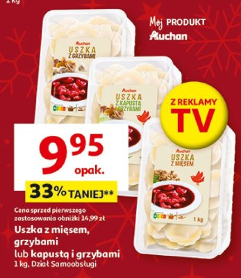 Uszka z mięsem, grzybami lub kapustą i grzybami - Dział Samoobsługi promocja w Auchan