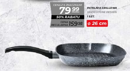 Patelnia grillowa stone design black 26 cm Vavio promocja w POLOmarket